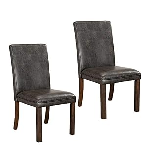 Image of Standard Furniture 19417E Parsons Style Dining Chair, Pack of 2 Brown