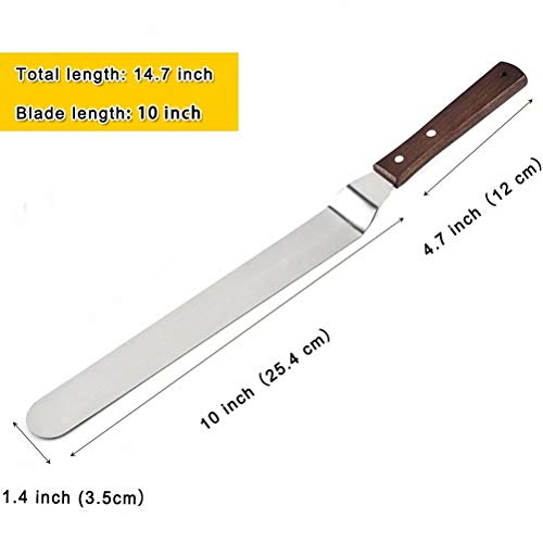 Angled Icing Spatulas 10 Inch,Wooden Large Offset Spatula,Industrial