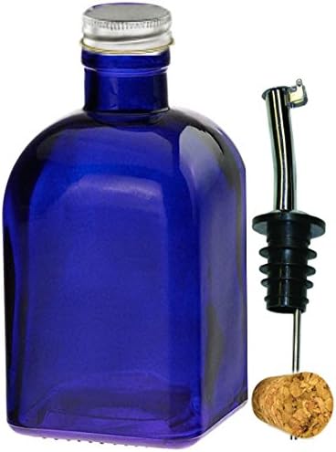Olive Oil Outpost on Anna Maria Barcelona 250ml Cobalt Glass Bottle Cap Cork Pour Spout Flap