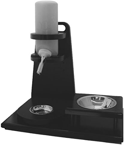 Small Dog/Cat Combo Stand Waterer &amp; Food Bowl Set BIT Series Model: Little Bit Set #132LBSA-LBS - Bottle Nozzle Height Range Adjustable 5 -1 /2" ~ 9 -1/8"