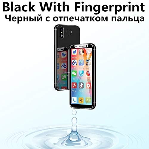 Melrose 2019 4G LTE Smallest Android Phone 3.4 '' MTK6739 Quad Core Android 8.1 Fingerprint ID 2000mah Mini Small Smartphone (Black Fingerprint, 2019 Add 4G SD)