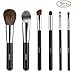 Kitdine Makeup brushes,Wooden Handle Professional Goat hair Pony Hair makeup brush set,Portable cosmetic brush,Make Up brush kit,6 pcs (Black)