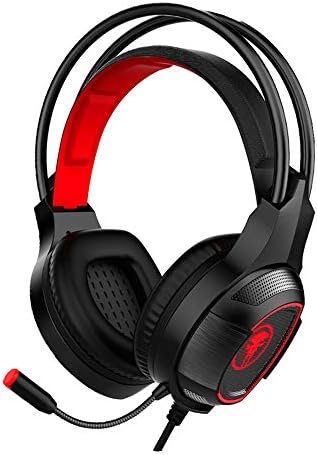Gaming Headset, JIEJIEWYD gaming headphones with Mic for Gaming Music Chat PS4 PC Laptop Tablet Mobile - red