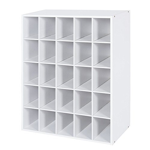 Wooden 3-tier Storage Shoe Organizer Shelf , 25 Compartment Storage Unit Cabinet White By StorageWorksâ€¦