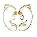 Womens Girls Gold Plated Belle Beauty and the Beast Enchanted Rose Floral Ear cuffs Earrings Jewelry Cosplay Party (Gold)