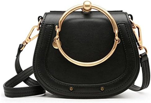 Messenger Crossbody Bag for Women | Genuine Leather Shoulder Designer Fashion Handbag By Rosorchid (Black)
