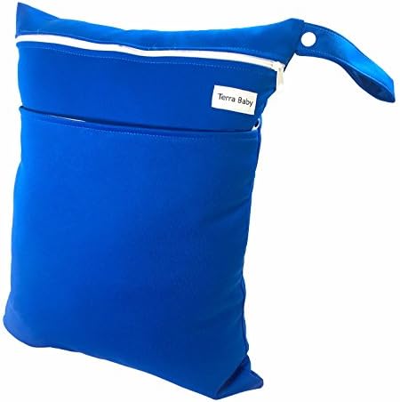 Baby Wet and Dry Bag for Diapers and Burp Cloths - Reusable and Waterproof (Royal Blue)