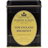 Harney &amp; Sons New England Breakfast Loose Leaf Black Tea Tin, 4 oz | Black tea with rich maple flavor for a smooth, full-bodied cup. Contains caffeine.