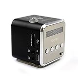 Doinshop Fashion New Portable Micro SD TF USB Mini Stereo Speaker Music Player FM Radio PC Mp3 (Black)