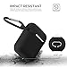 AirPods Case Accessories Kit [Front LED Visible], HULOSAN Silicone Protective Airpods Case Cover Skin for Apple AirPod 1 & 2 -With Airpods Ear Hook/Tips/Strap/Clips/Watch Holder/Keychain/Zipper Box