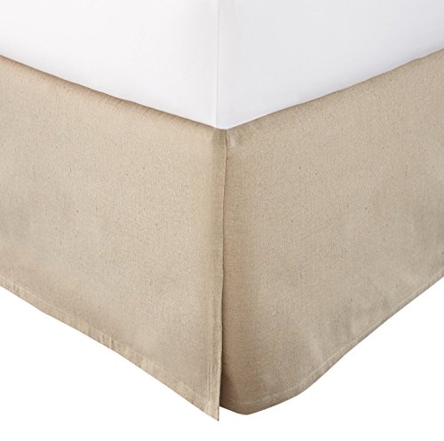 Levtex Home Full Size Faux Linen Dust Ruffle, 17-inch Drop with Box Pleat