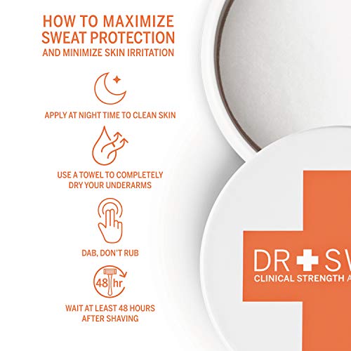 Dr. Sweat Antiperspirant Deodorant Pads for Excessive Clinical Strength Reduce Sweating for 7