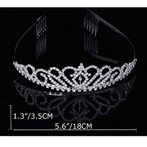 Didder Silver Crystal Tiara Crown for Women, Headband Princess Elegant Rhinestone Crown with Combs for Women Girls Bridal Wedding Prom Birthday Party