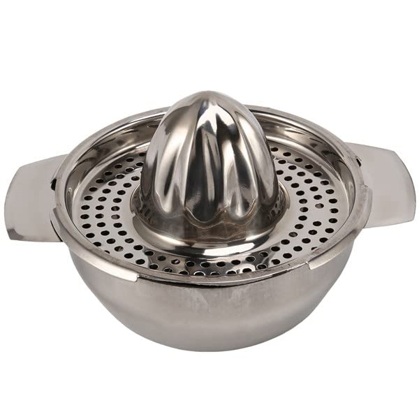 Midream Stainless Steel Juice Reamer Fruit Squeezer Glass Manual Juicer Orange Lemon Lime Squeezer Silver