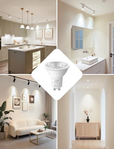 Lepro GU10 LED Bulb, Natural White 4000K, 630lm GU10 Bulb, 6W Equivalent, 80W Equivalent, 38° Beam Practical, GU10 Energy Saving Bulbs, Pack of 8