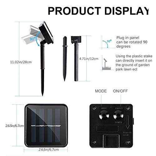 2 Pack Solar Rope Lights Outdoor LED String Lights Decorative Lights for Garden Patio Party Yard Warm White 23FTx2