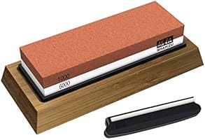 SHAN ZU Schleifstein Abziehstein Wetzstein für Professionell 2-in-1 Doppelseitiger Messerschärfer, Körnung 1000/6000 mit...