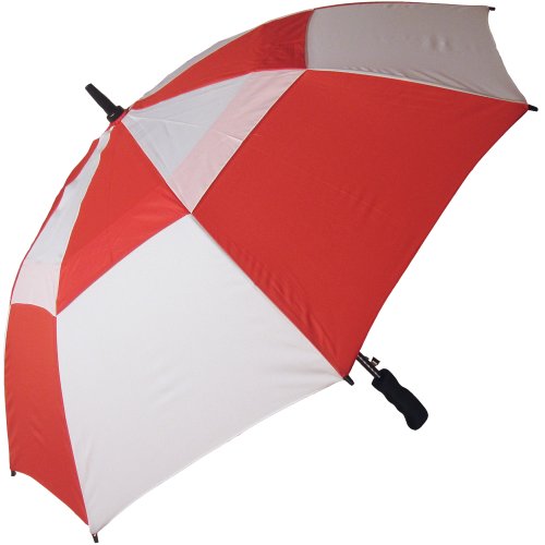 RainStoppers Auto Open Windbuster Sport Umbrella, Red/White, 48-Inch