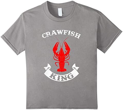 Kids Crawfish King T Shirt - Crawfish Boil Party Festival Shirt 4 Slate