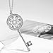 Chaomingzhen Silver-tone Crystal Flower Key Pendant Long Necklace for Women Fashion Jewelry
