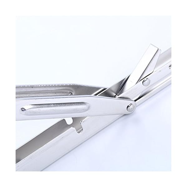 Amarine-made-2-PCS-Heavy-Duty-Polished-Stainless-Steel-Folding-Shelf-Bench-Table-Folding-Shelf-or-Bracket-Max-Load-550lb250kg-Short-Release-Arm