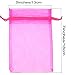 SumDirect Hot Pink Sheer Organza Bags - 100Pcs 5x7 inches Organza Gift Bags with Drawstring, Organza Jewelry Pouches for Wedding Party Christmas Favor