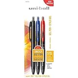 Uni-Ball Uni 307 Medium 0.7mm Black, Blue, and Red Ink Vibrant Gel Pens (3 Count)