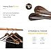 TOPIA HANGER Set of 6 Beautiful Coat Suit Jacket Wood Wooden Hangers, Premium Retro Finish with Extra-Wide Shoulder- 360° Black Hooks & Anti-Slip Bar CT02A