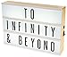 ENZZONE 380 Tiles, Woodgrain Effect Dimmable Cinema Light Box, Unique Kids Night Light, Cinematic Vintage Marquee Sign with Changeable Letters and Fun Symbols |USB Mains Power Plug Adapter