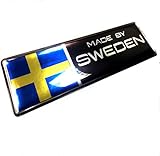 MADE BY SWEDEN car sticker polyurethane resin metallic film size 3.94