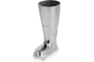 Modern Day Accents 3525 Bombero Boot Umbrella stand for umbrellas, Umbrella Organizer, Cane Holder, Silver, Entryway Decorative Umbrella Stand, Umbrella Holder, Home, Office Decor, 10.5"Lx4.75"Wx16"H