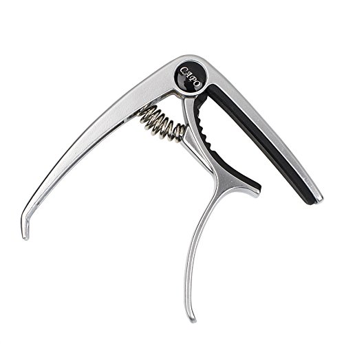 ZEALUX Multifunctional Guitar Capo for Guitars, Ukulele, Banjo, Mandolin, Bass. Ultra Lightweight Aluminum Metal for 4 & 6 & 12 String Instruments - Premium Accessories (Sliver)
