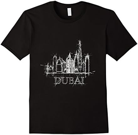 Mens Dubai Graphic Skyline T-Shirt - Dubai UAE Gift 2XL Black
