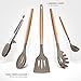 Silicone Kitchen Cooking Utensil Set, 10 Pieces Baking Set Serving Gadgets and Tools for Nonstick Cookware, Wood Handle, Housen Solutions