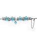 Long Way Blue Beads Carved Bracelet Sliver Plated Snake Chain Charm Strand Bracelet For Women&Men (Silver-blue)