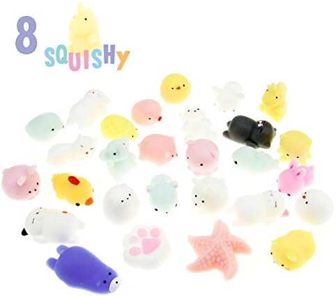 FAVTOY ISLAND - 8 Piece Randomly Assorted Colorful Mochi Squishy Party Favors Adorable Miniature Figure – Squishy Slow Rising Toy Bundle Set