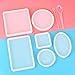 BBTO 6 Pieces Jewelry Casting Mold Square Round Oval Shape Silicone Mould with Stirrers, Droppers, Spoons and Silicone Measuring Cup
