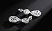 SWEETV Cubic Zirconia Teardrop Bridal Earrings, Rhinestone Dangle Earrings for Wedding Prom Anniversary