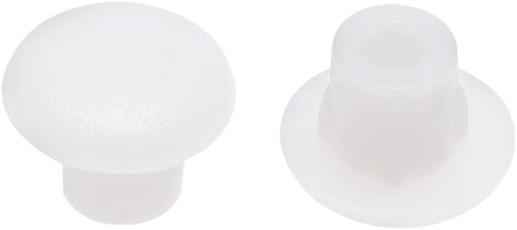 sourcing map Shelf Peg Hole Plugs 5mm Dia Clear White Plastic Tube Cover for Nail Cabinet Button Bracket Cupboard Bookshelf Bookcase Adjustable Shelf Closet 100Pcs