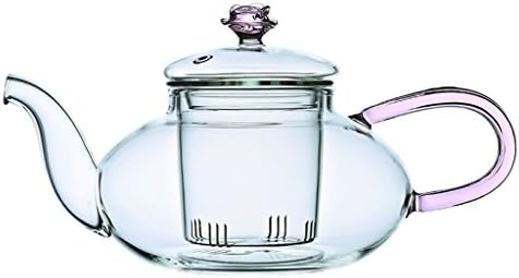 Teapot High Temperature Transparent Glass Flower Teapot with Transparent Glass Filter Liner Teapot 500ml