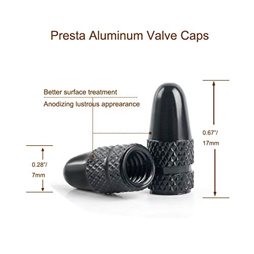 image for GODESON Black Presta Tire Valve Cap Durable for Bike Road Racing Color