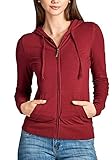 ClothingAve. Womens Basic Solid Knit Long Sleeve Zip up Hoodie Jacket