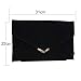 Velvet Envelope Clutch Large Evening Bag Women Bag Metal-Trim Shoulder Bag,Wedding Clutch Bag Purse (Black)