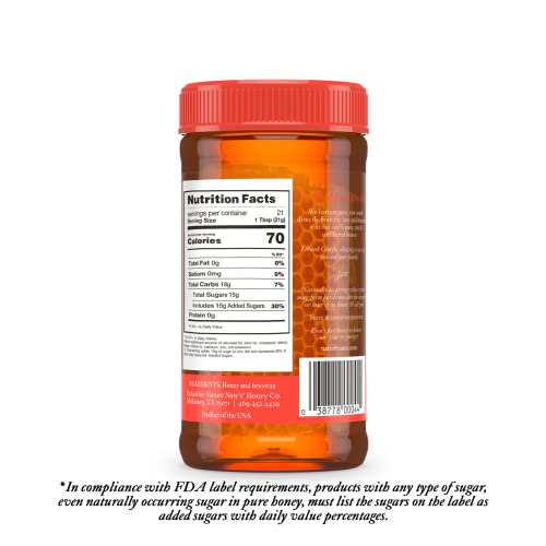 NATE’S 100% PURE RAW & UNFILTERED HONEY AND COMB – 16OZ. JAR