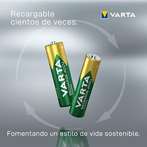 Pilhas AAA, recarregáveis, pack de 4, telemóvel Accu recarregável, bateria recarregável, 800 mAh Ni-MH, pronto a usar, telefone sem fios pronto