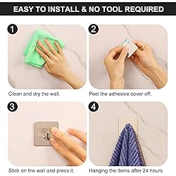 Budding Joy Adhesive Hooks Heavy Duty Stick on Wall