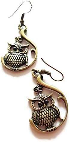 Hot Thailand Pinchbeck Jewelry Making Charms Jewelry Charm Antique Brass Tone Fashion Earrings Thai Elephant Style (Owl 4)