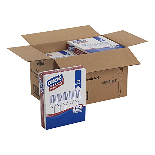 Click Here to See More Images Dixie FH207CT Plastic Cutlery, Heavyweight Forks, White (Case of 1000)