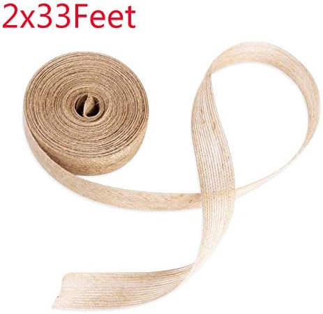 G2PLAYER 66 Feet Linen Jute Ribbon, 0.8 Inch Burlap Band Perfect for Crafting Wedding Decorations (Natural Ribbon)