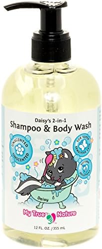 Natural Baby Shampoo Body Wash - Daisy's 2-in-1 Shampoo/Body Wash for Sensitive Skin - Unscented, 12 oz
